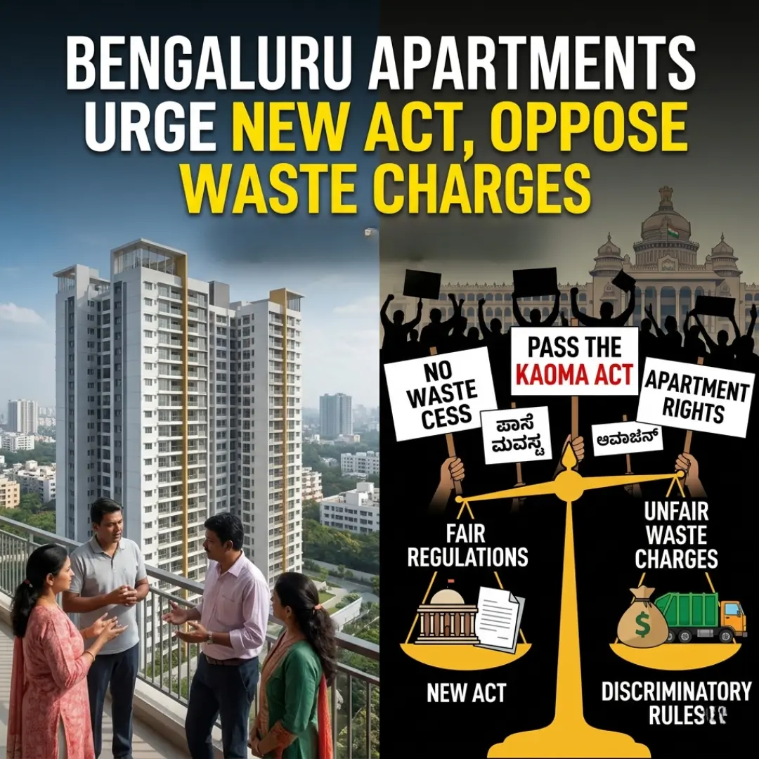 Bengaluru apartments protest waste charges near C V Raman Nagar flats