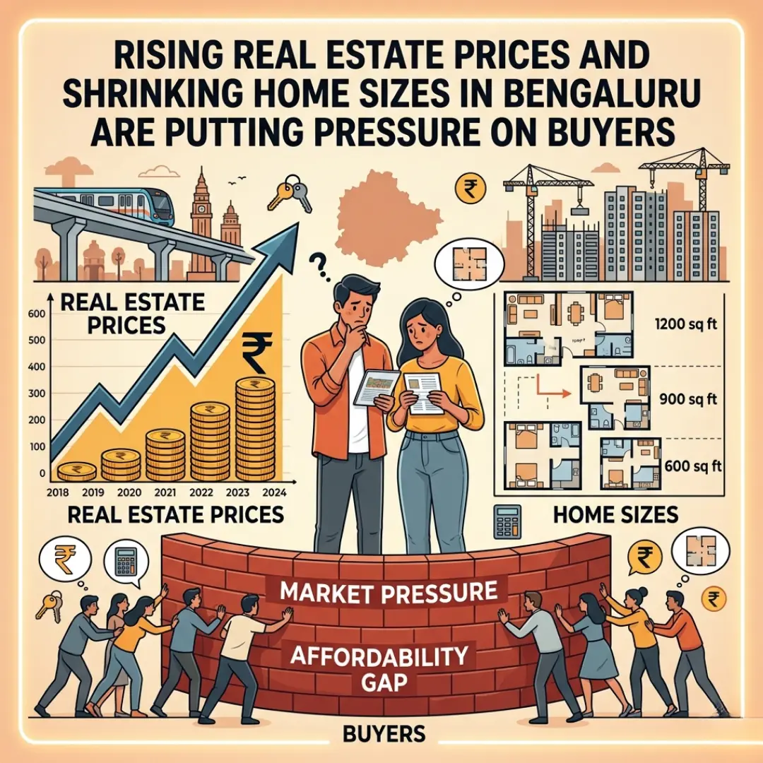 Bengalore real estate pricing trend with rising costs and compact flats at SLV Sunshine project
