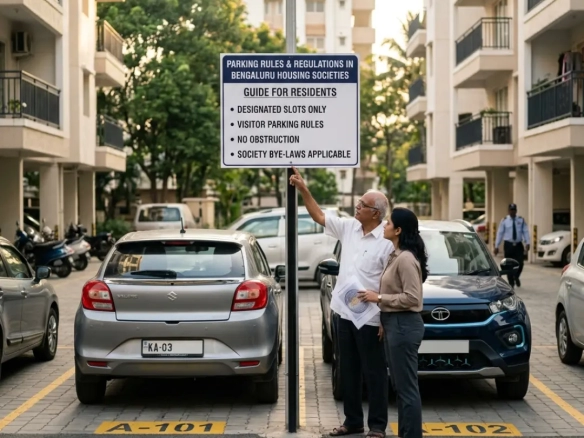 Bengaluru parking rules explained for apartment residents at SLV Sunshine Jakkur by Globes Properties