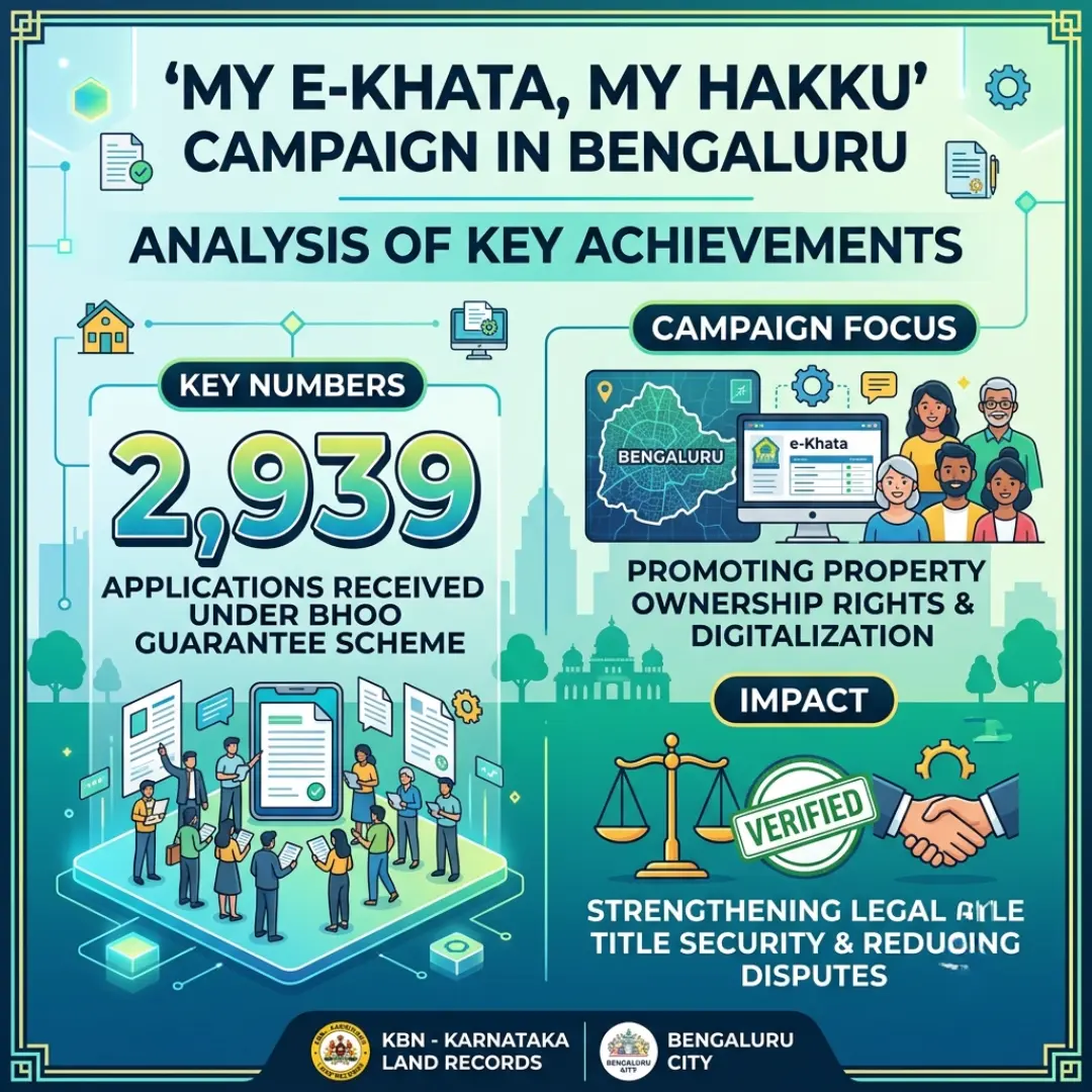 Bengaluru property scheme under Bhoo Guarantee with e-Khata applications and Elite Homes in K Narayanpura