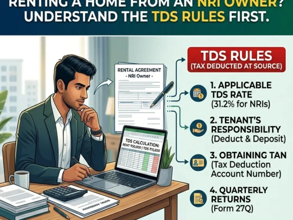 NRI landlord TDS rules guide for tenants at SLV Golden Tower Yelahanka by Globes Properties