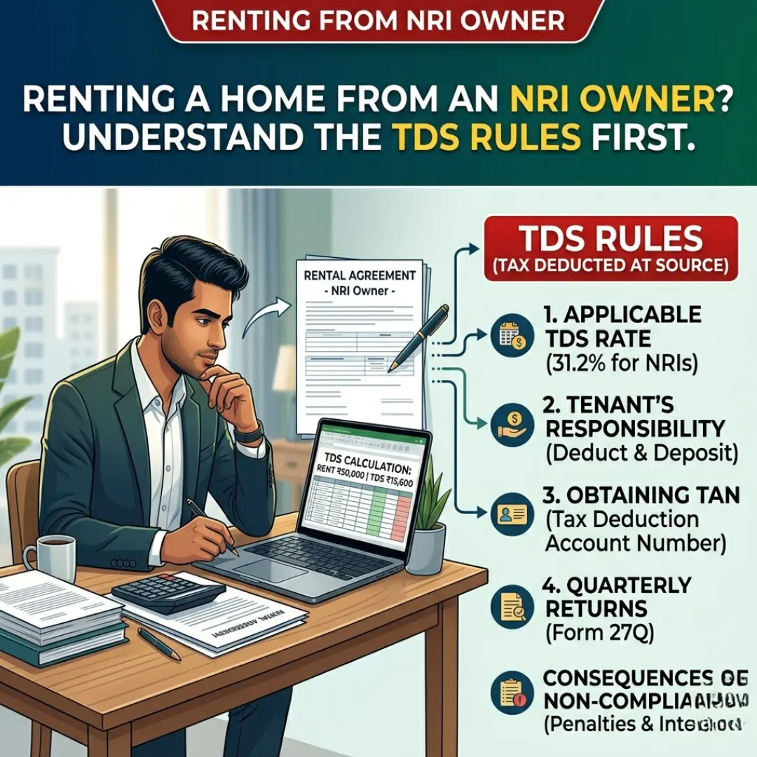 NRI landlord TDS rules guide for tenants at SLV Golden Tower Yelahanka by Globes Properties