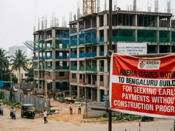 KRERA notice to Bengaluru builder with SLV Golden Tower under construction project in Yelahanka by Globes Properties