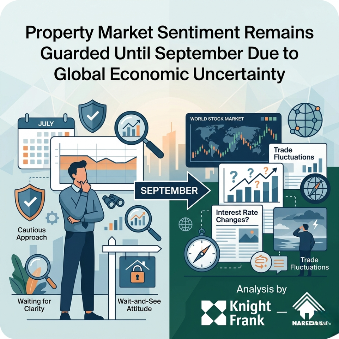Commercial real estate outlook report highlighting cautious property market sentiment by Globes Properties and SLV Sunshine in Jakkur.