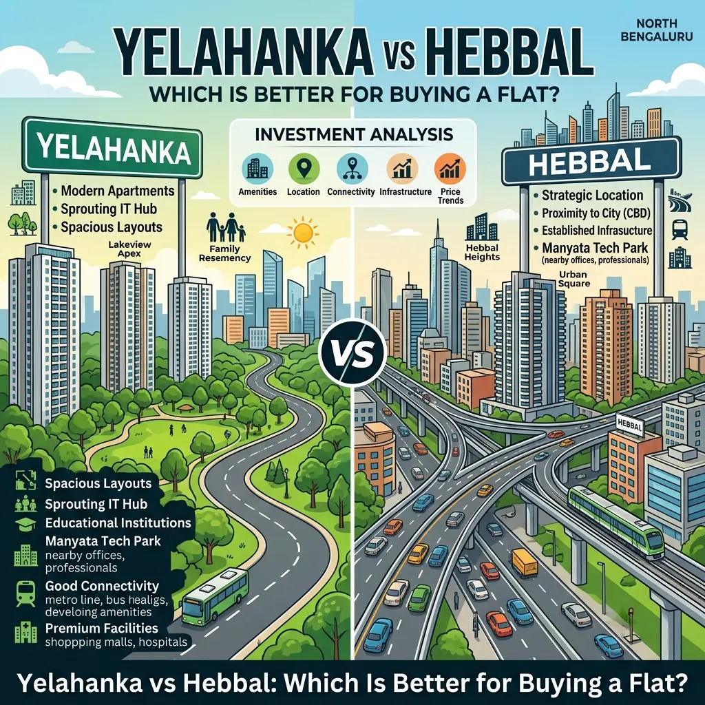 Flats in Yelahanka vs Hebbal – SLV Golden Towers by Globes Properties