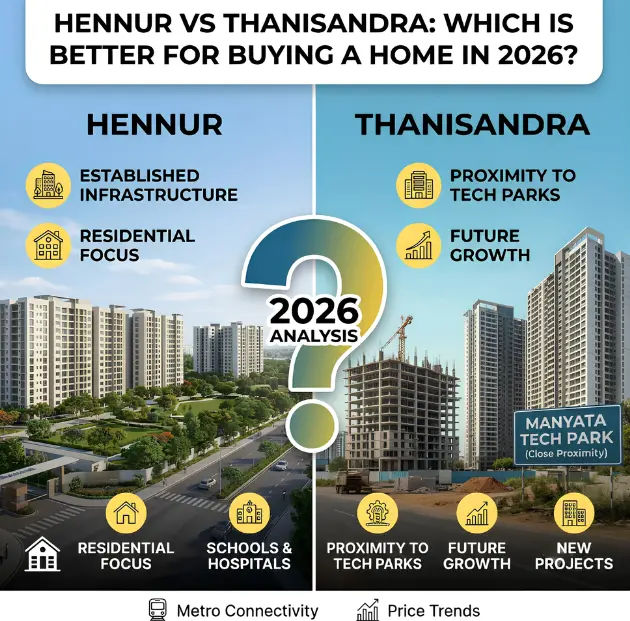 Hennur vs Thanisandra 2026 comparison featuring SB Urban Park